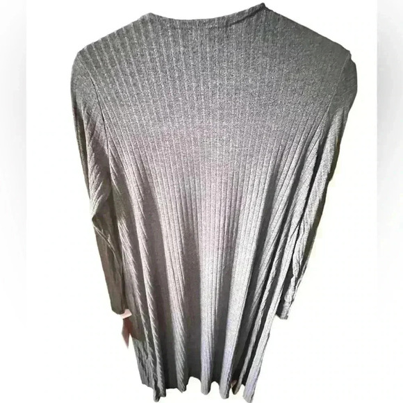 Lularoe small heather charcoal flat rib Sarah duster cardigan. Silky feel. NWT. - Picture 2 of 7